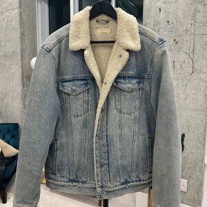 AllSaints Ilkley Borg Sherpa Denim Jacket – Light Wash – Men’s M